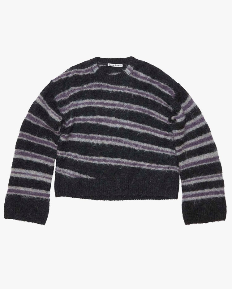 Acne Studios Mohair Blend Jumper Dark Grey Melange/Multi