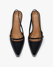 ATP Atelier Cortina Flat Slingbacks Black Nappa