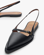 ATP Atelier Cortina Flat Slingbacks Black Nappa