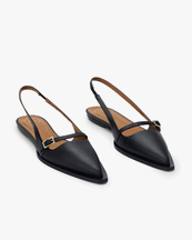 ATP Atelier Cortina Flat Slingbacks Black Nappa