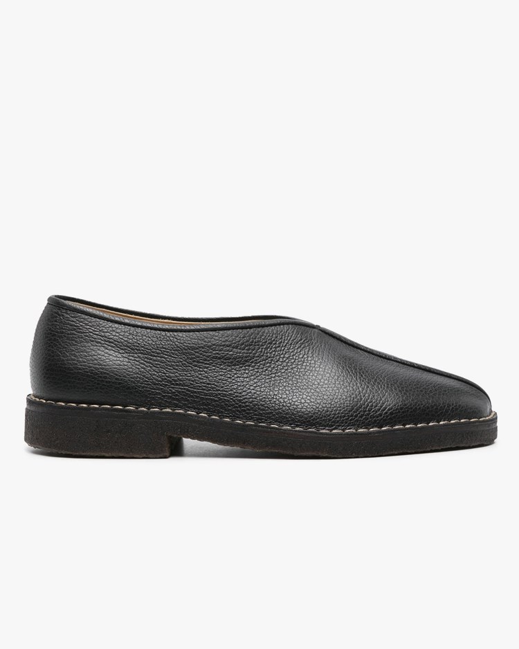 LEMAIRE Piped Crepe Slippers Black