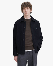 Filippa K Boiled Wool Shirt Jacket Black