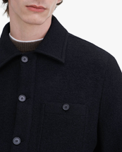 Filippa K Boiled Wool Shirt Jacket Black