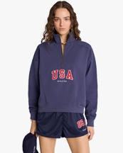 Sporty & Rich Usa Quarter Zip Navy