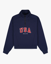 Sporty & Rich Usa Quarter Zip Navy