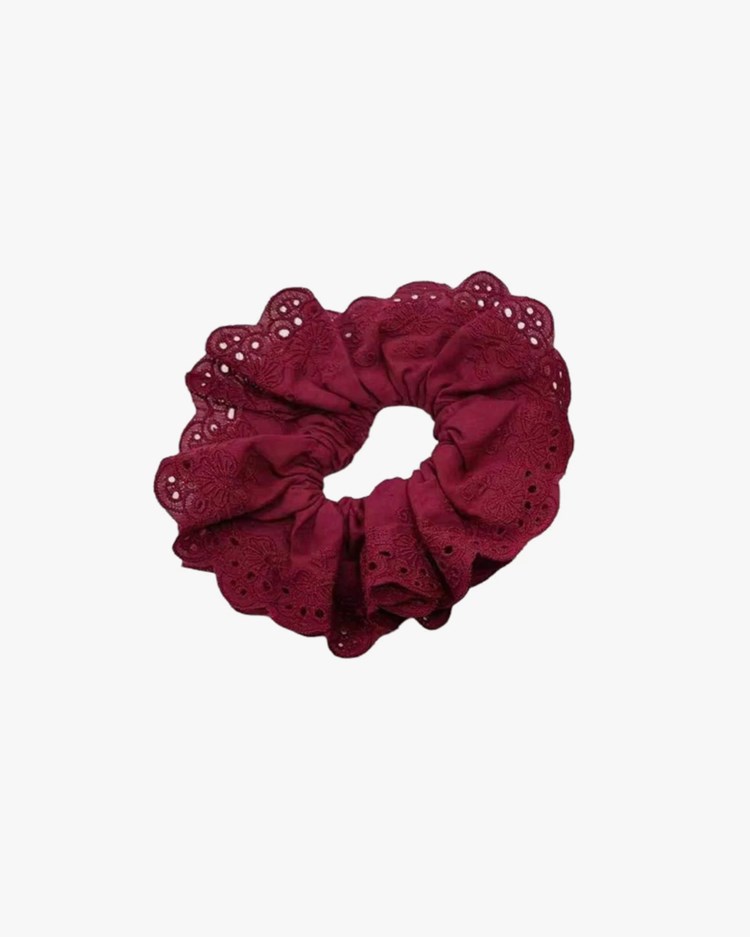 Pico Lace Scrunchie Wine