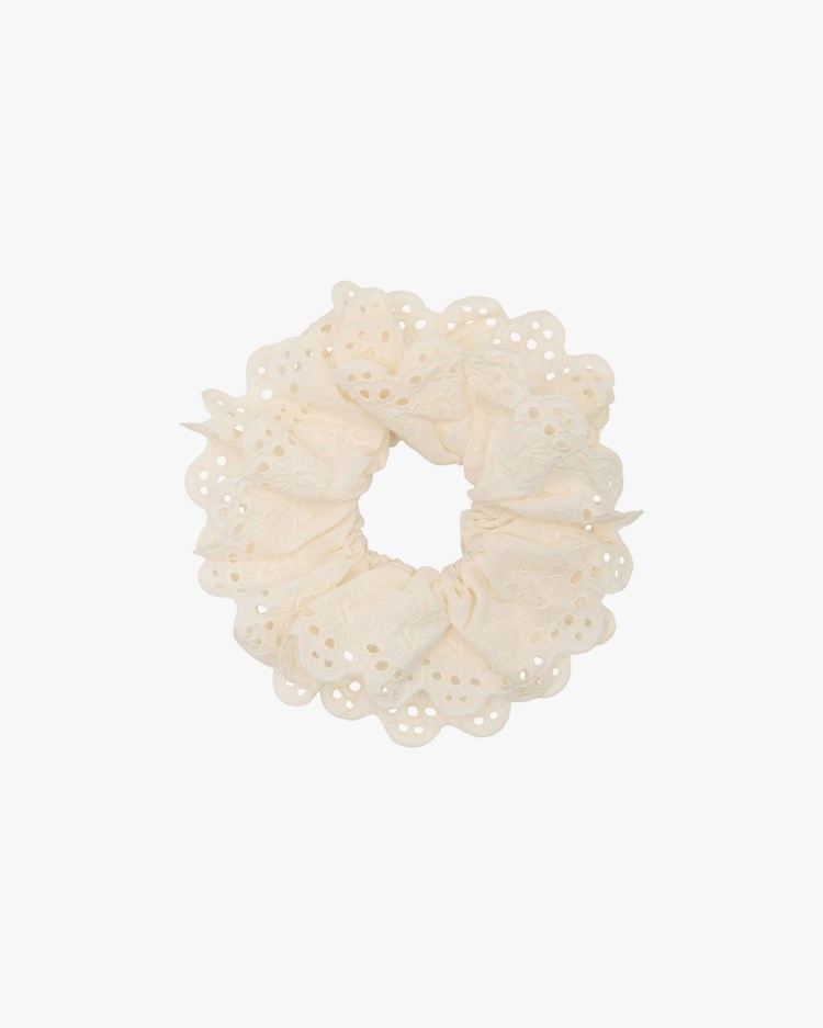 Pico Lace Scrunchie Ivory