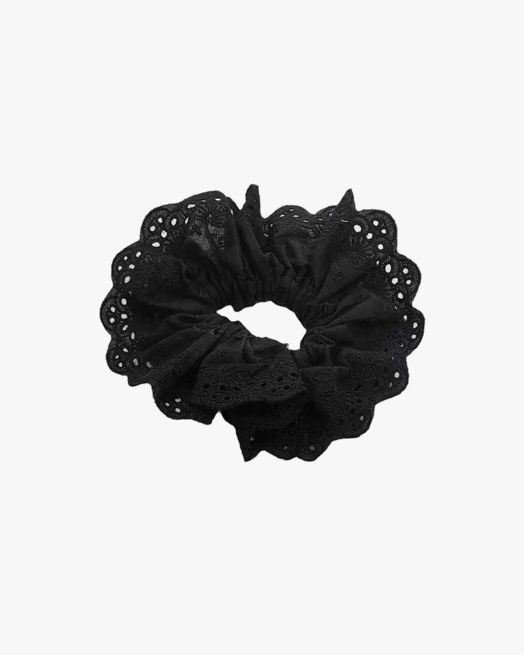 Pico Lace Scrunchie Black