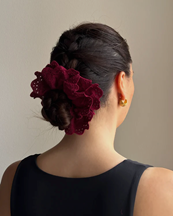 Pico Lace Scrunchie Wine