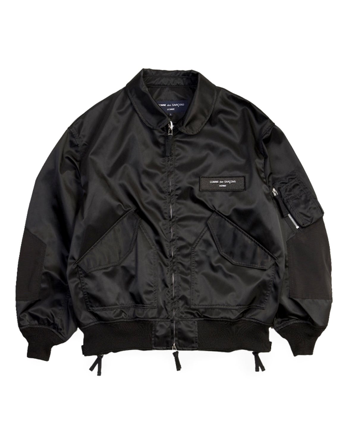 Nylon Twill Bomber Jacket Black