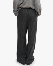 Teurn Studios Relaxed-Fit Pleated Trousers Grey Pinstripe