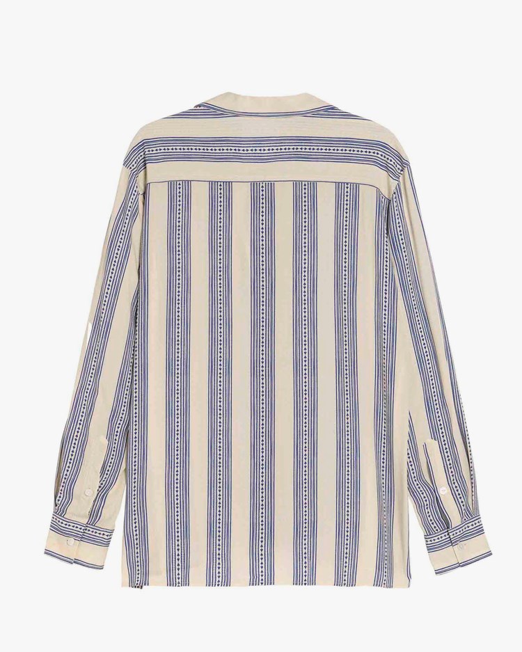 OAS Havana Long Sleeve Viscose Shirt Blue/White at