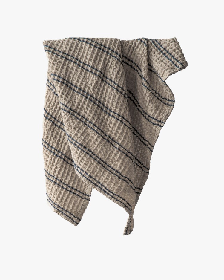 Tell me More Nella Waffle Towel Blue Stripe