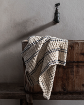 Tell me More Nella Waffle Towel Blue Stripe