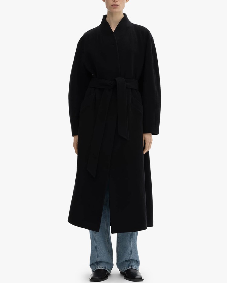 House of Dagmar Oversize Belted Coat Black - Vallgatan 12