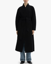 House of Dagmar Oversize Belted Coat Black