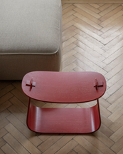 Massproductions Harry Stool Red Lacquered Oak