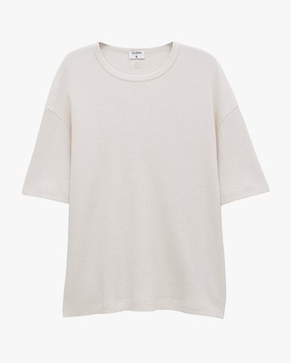 Filippa K Waffle Cotton Tee Cream White