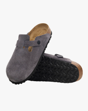 Birkenstock Boston Suede Leather Velvet Grey