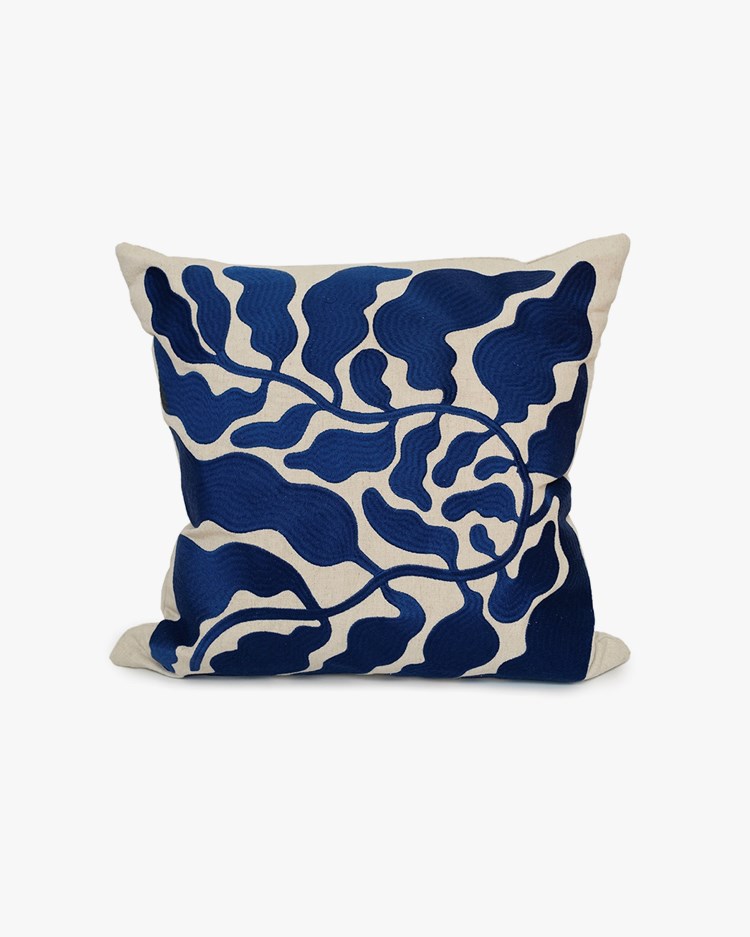 Fine Little Day Leaves Embroidered Cushion Cover
