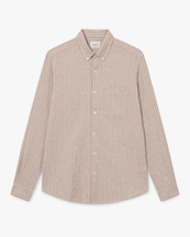 Forét Camp Linen Shirt Khaki Stripe