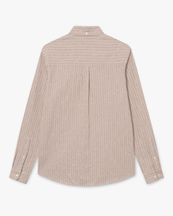 Forét Camp Linen Shirt Khaki Stripe