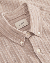 Forét Camp Linen Shirt Khaki Stripe