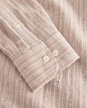 Forét Camp Linen Shirt Khaki Stripe