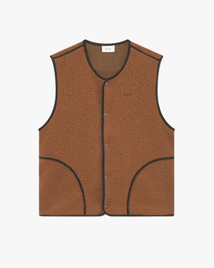 Forét Tulip Sherpa Fleece Vest Brown