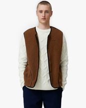 Forét Tulip Sherpa Fleece Vest Brown