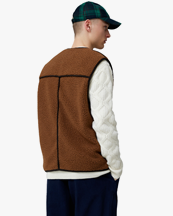 Forét Tulip Sherpa Fleece Vest Brown