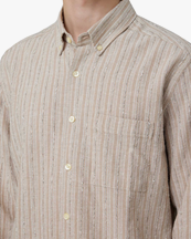 Forét Camp Linen Shirt Khaki Stripe