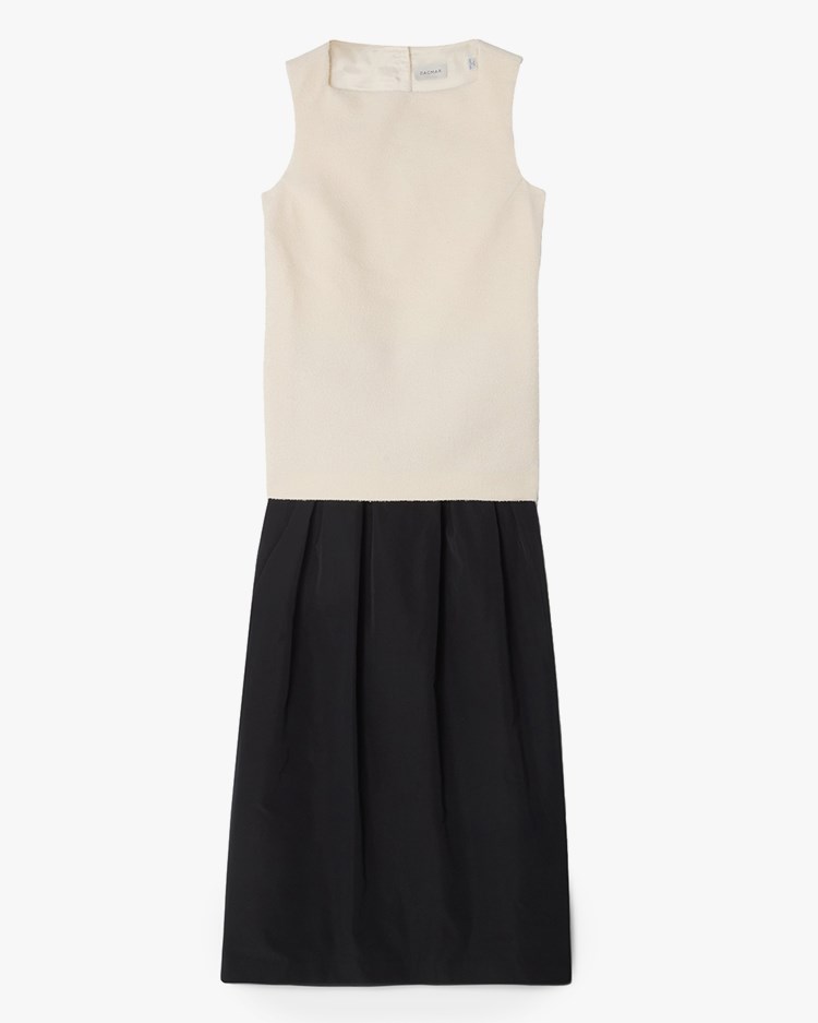 House of Dagmar Two Tone Dress Cream White Black