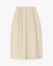 House of Dagmar Curved Pleated Skirt Cream White