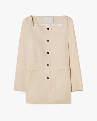 House of Dagmar Square Neck Blazer Sand Beige