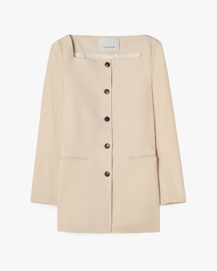 House of Dagmar Square Neck Blazer Sand Beige