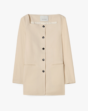 House of Dagmar Square Neck Blazer Sand Beige