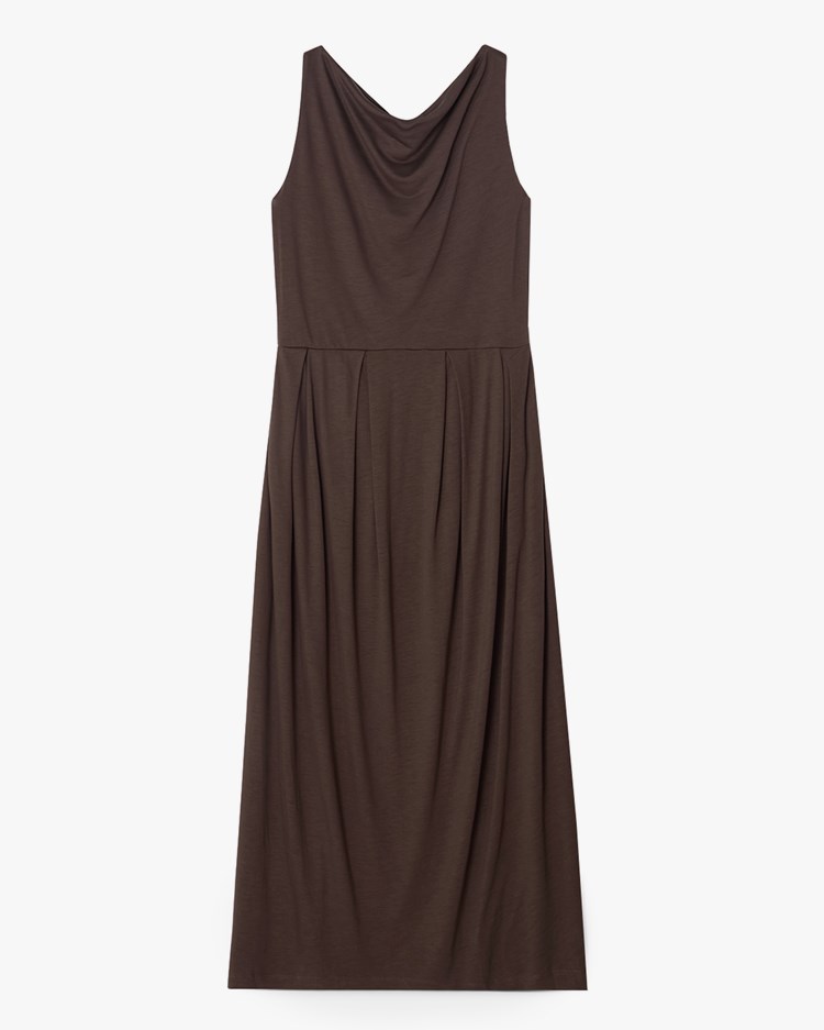 House of Dagmar Square Neck Dress Sepia