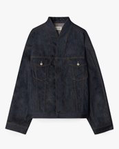 House of Dagmar Short Denim Jacket Selvedge Rinse