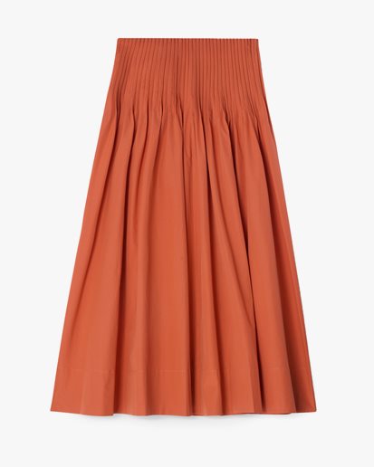 House of Dagmar Poplin Maxi Skirt Orange Rust