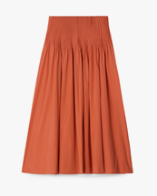 House of Dagmar Poplin Maxi Skirt Orange Rust