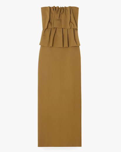 House of Dagmar Sculpted Slim Dress Dull Gold