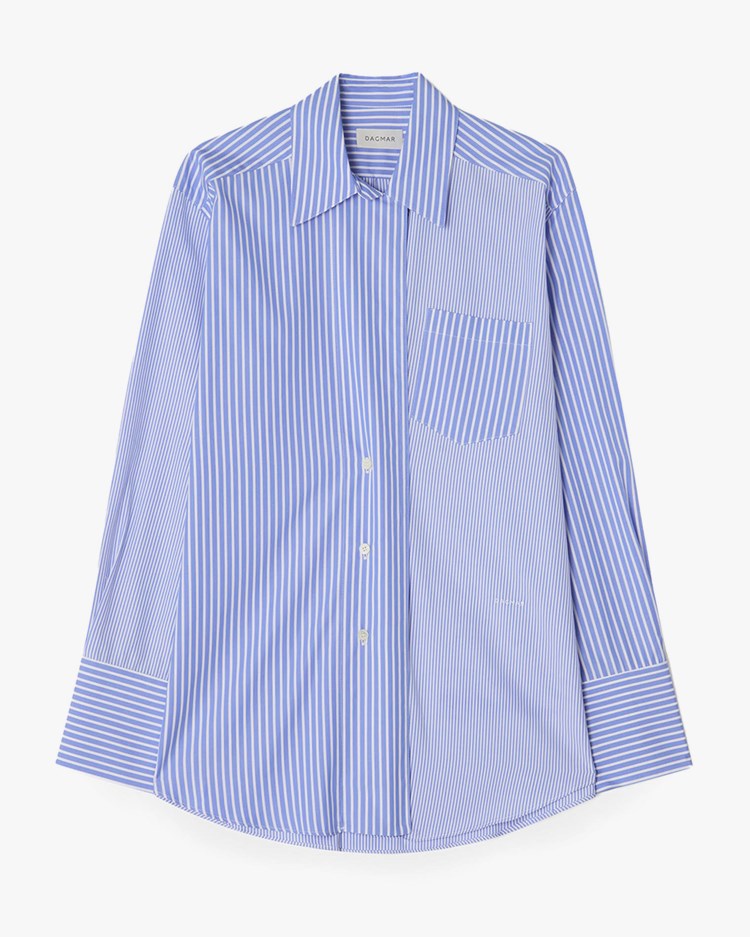 House of Dagmar Asymmetric Shirt Blue Stripe