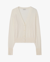 House of Dagmar Pointelle Cardigan Ivory White