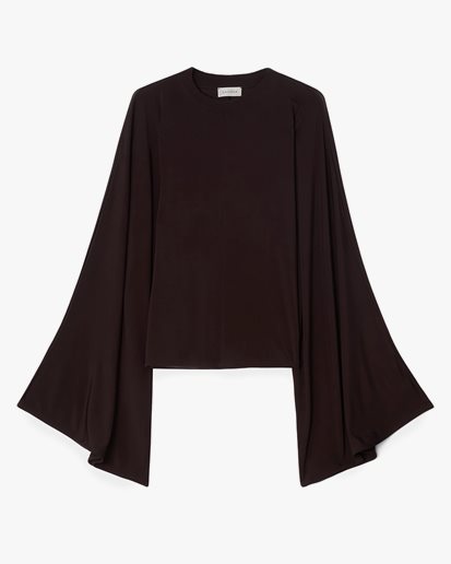 House of Dagmar Jersey Kimono Top Chocolate Brown
