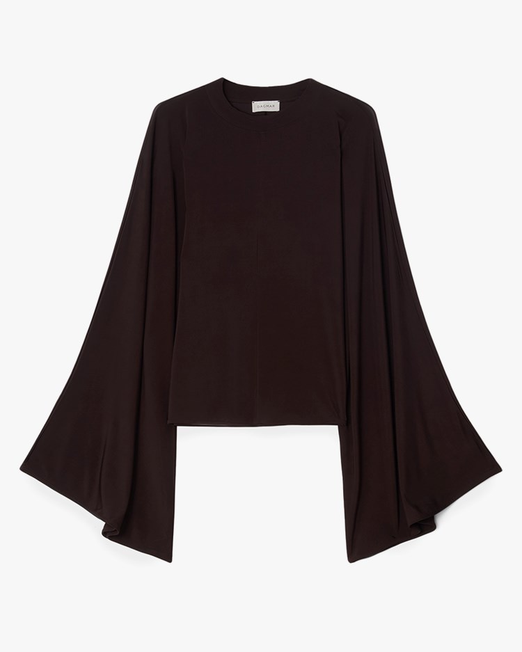 House of Dagmar Jersey Kimono Top Chocolate Brown