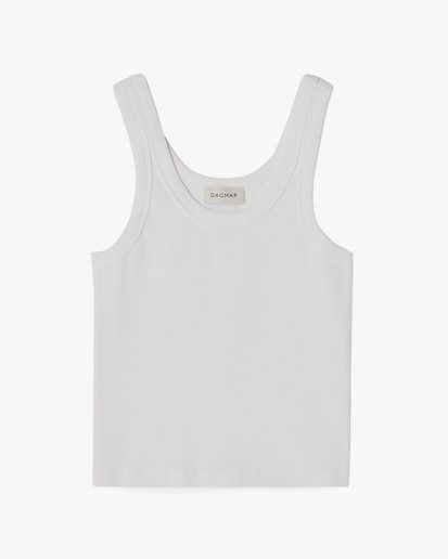House of Dagmar Ribbed Tank Top White