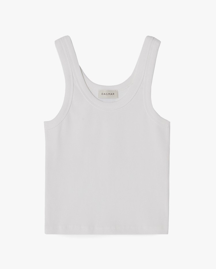House of Dagmar Ribbed Tank Top White