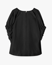 House of Dagmar Rouched V-Neck Top Black