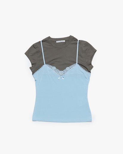 Acne Studios Two-In-One Lace Top Grey/Blue